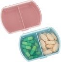 Sibba Pill Organizer Box Case 2 PCS Waterproof Travel Medicines Container Purse Essentials Small Cute Fish Oil Holder Supplements Mini Pillbox Dispenser Reminder Portable Pocket Pouch Accessories