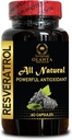 RESVERATROL Extract - Resveratrol Supplement Organic Powder, Trans resveratrol Supplement Pills, Trans resveratrol Vitality, Trans resveratrol Natural - 1 Bottle 60 Capsules
