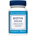 The Vitamin Shoppe Biotin 5,000MCG - Hair Growth, Skin Health & Nail Strength Support, High Potency B Vitamin (120 Capsules)