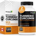 Renew Actives Turmeric Curcumin with Black Pepper – 600MG Turmeric Root, 100MG Curcuminoids per 2 Capsules – Supports Digestion, Liver Health, Joint Relief & Mobility – Made in Canada – 120 Capsules