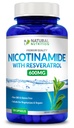 Generic Natural Vitamin Nicotinamide with Resveratrol 600mg (Vitamin B-3) 120 Veggie Capsules Gluten Free & Non-GMO