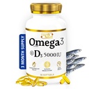 SIGNIFY NATURE Omega 3 Fish Oil Supplement with Vitamin D3 5000 IU – Omega3 1000mg Triglyceride Capsules for Heart Health & Immune Support – High Potency EPA DHA + VIT D 3 – 90 Softgels