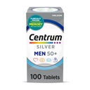 Centrum Silver Multivitamin for Men 50 Plus, Multimineral Supplement, Vitamin D3, B-Vitamins and Zinc, Gluten Free, Non-GMO Ingredients, Supports Memory and Cognition in Older Adults - 100 Ct