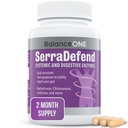 Balance ONE Biofilm Disruptor – Proteolytic Enzymes & Defense Supplement with Serrapeptase & Nattokinase – Systemic & Digestive Support – 60 Capsules, 2 Month Supply – for Women & Men – SerraDefend