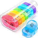AUVON Pill Box 2 Times a Day, Weekly Pill Organizer AM PM with 7 Daily Pocket Case to Hold Vitamin, Medicine, Medication, and Supplement