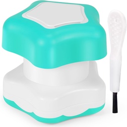 Johnbee Pill Crusher, Pill Grinder Fine Powder Extremely Fine. Storage Compartment. Pill Crushers for Elderly, Family and Pets. Silicone Edges. Grind Multiple Pills at Once - Cleaning Brush (Cyan)