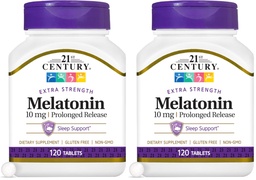 21st Century Melatonin 10 Mg Prolonged Release, 120 Count (Pack of 2)
