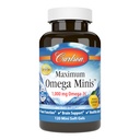 Carlson - Maximum Omega Minis, 1000 mg Omega-3s, Heart Function, Brain Support & Healthy Aging, Lemon, 120 Mini Softgels