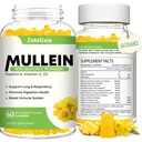 Mullein Gummies for Clear Lungs, 10 in 1 Mullein Leaf Extract for Lungs, Mullein Quercetin Gummies for Lung Cleanse, Respiratory, Immune, Pineapple Flavor, 120 Count